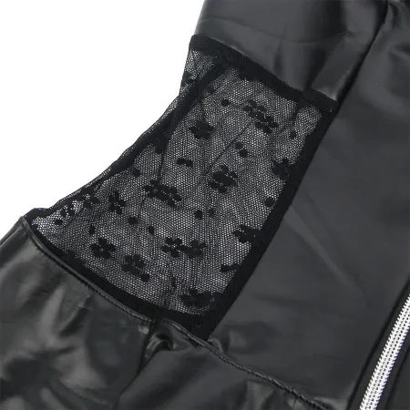 SUBBLIME - 957704 LACE ZIPPER LEATHER DRESS BLACK S/M