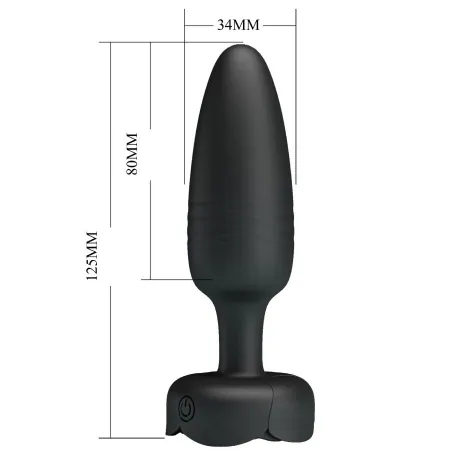 PRETTY LOVE - TARION ANAL PLUG WITH LED LIGHT BLACK 12.5 CM
