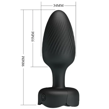PRETTY LOVE - OSBORN ANAL PLUG WITH LED LIGHT BLACK 9.8 CM