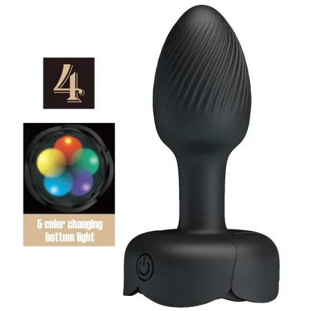 PRETTY LOVE - OLMAN ANAL PLUG WITH LED LIGHT BLACK 8.8 CM