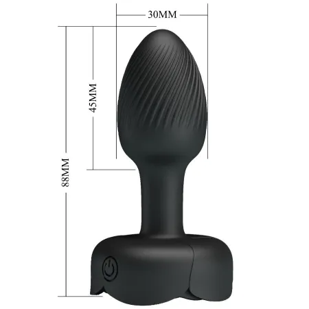 PRETTY LOVE - OLMAN ANAL PLUG WITH LED LIGHT BLACK 8.8 CM