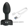 PRETTY LOVE - OLMAN ANAL PLUG WITH LED LIGHT BLACK 8.8 CM