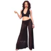 CHILIROSE - CR 4857 BLACK TOP AND PANTS SET SIZE M