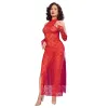CHILIROSE - CR 4853 RED LACE DRESS WITH GLOVES L/XL