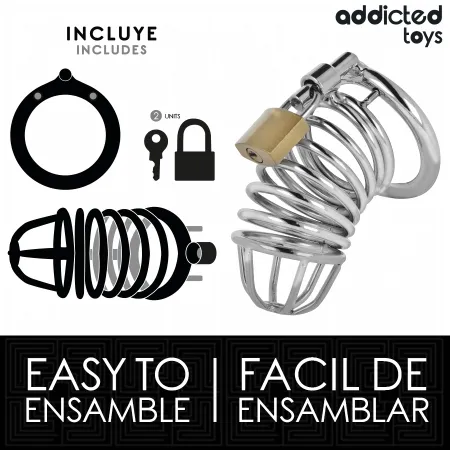 ADDICTED TOYS LOCKED - IRON CELL METAL PENIS CAGE 4 CM SIZE S