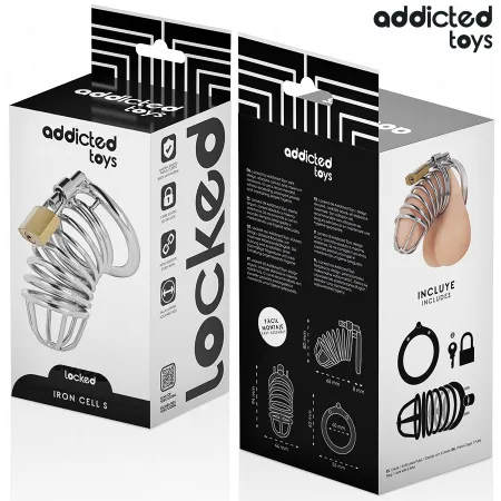 ADDICTED TOYS LOCKED - IRON CELL METAL PENIS CAGE 4 CM SIZE S