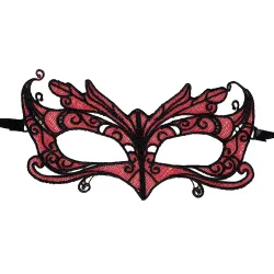 QUEEN LINGERIE - LACE MASK WITH DETAILS RED