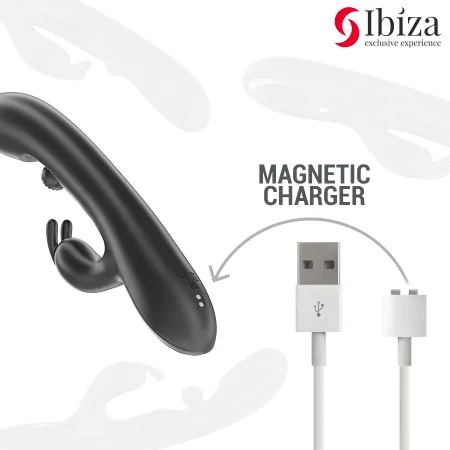 IBIZA - POWERFUL RABBIT VIBRATOR WITH MASSAGING ROLLING PEARL