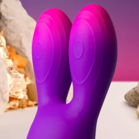 ROCKS- OFF - GLO-GIRL BUNNY PURPLE FLEXIBLE VIBRATOR