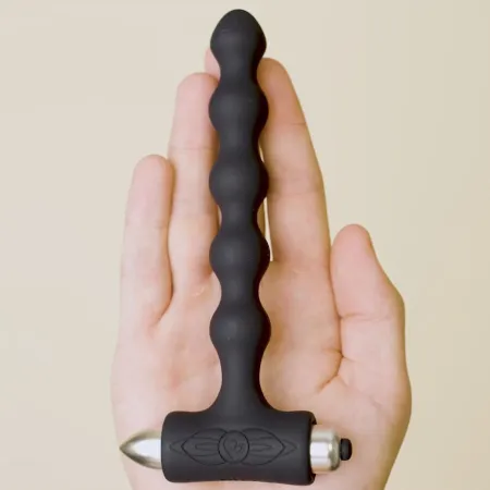 ROCKS- OFF - PETITE SENSATIONS PEARLS ANAL PLUG VIBRATOR BLACK