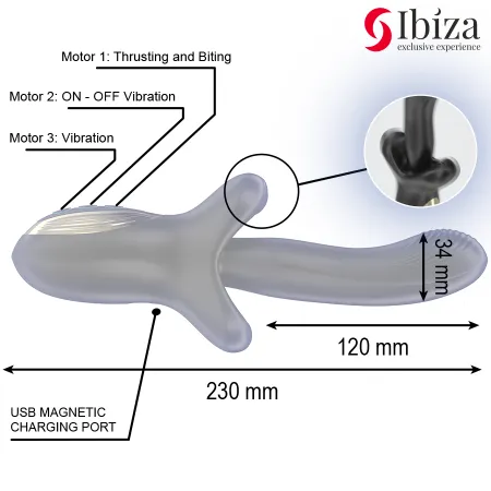 IBIZA - POWERFUL VIBRATOR WITH THRUSTING AND BITING EFFECT