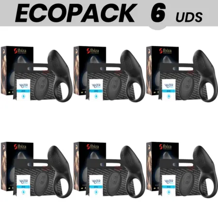 ECOPACK 6 UNITS - IBIZA REMOTE CONTROL RING VIBRATOR FULL CONTACT