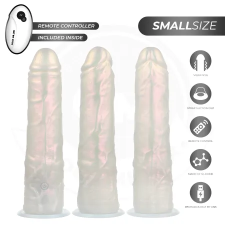COCK MILLER - DILDO WITH SUCTION CUP, LIGHTS AND VIBRATION WITH REMOTE CONTROL WHITE 19.5 CM