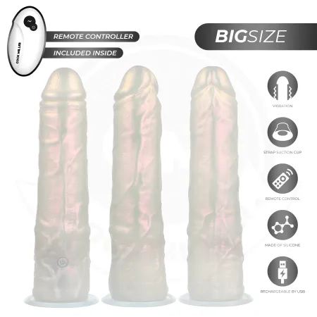 COCK MILLER - DILDO WITH SUCTION CUP, LIGHTS AND VIBRATION WITH REMOTE CONTROL WHITE 21.5 CM