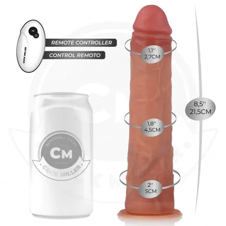COCK MILLER - REALISTIC DILDO WITH SUCTION CUP AND VIBRATION WITH REMOTE CONTROL 21.5 CM