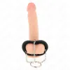 KINK - PENIS RING 4 CM CHAIN 7 CM METAL WITH LEATHER BELT