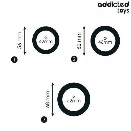 ADDICTED TOYS - SET OF FLAT SILICONE RINGS