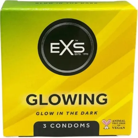EXS CONDOMS - GLOWN IN THE DARK 3 UDS