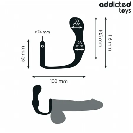 ADDICTED TOYS - ANAL PLUG WITH RING SILICONE MODEL 3
