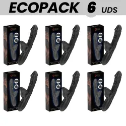 ECOPACKS 6 UNITS - IBIZA VIBRATOR AND CLITORIS STIMULATOR WITH BITING AND ROTATION EFFECT