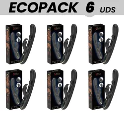 ECOPACKS 6 UNITS - IBIZA POWERFUL RABBIT VIBRATOR WITH MASSAGING ROLLING PEARL