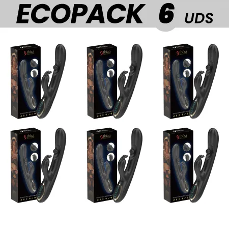 ECOPACKS 6 UNITS - IBIZA POWERFUL RABBIT VIBRATOR WITH MASSAGING ROLLING PEARL