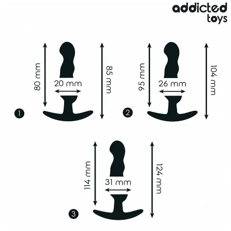 ADDICTED TOYS - SET OF 3 ANAL PLUG SILICONE MODEL 1