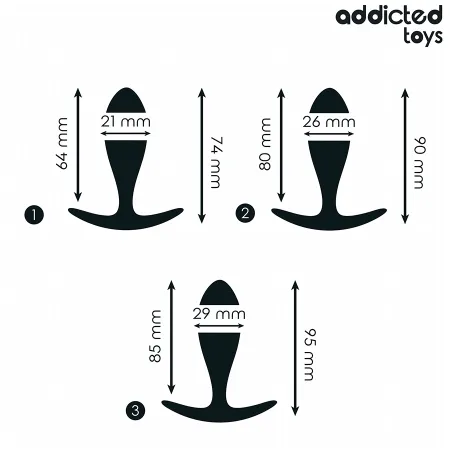 ADDICTED TOYS - SET OF 3 ANAL PLUG SILICONE MODEL 2