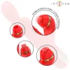 INTENSE - KATY MULTIFUNCTION CLITORIS STIMULATOR 4 INTERCHANGEABLE HEADS RED