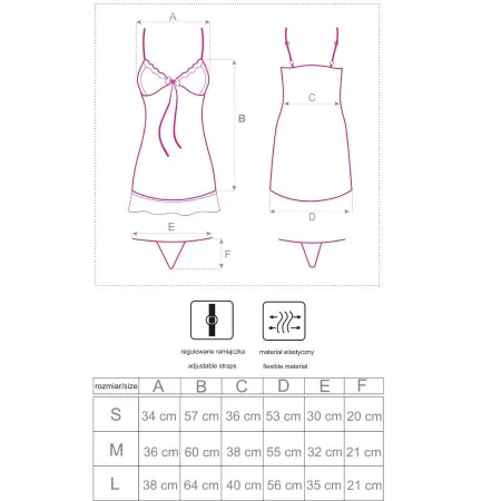 LIVCO CORSETTI FASHION - LUISE 1710 BABYDOLL + THONG BLACK M