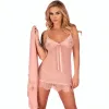 LIVCO CORSETTI FASHION - HYEONA 1710 BABYDOLL + THONG ROSE M
