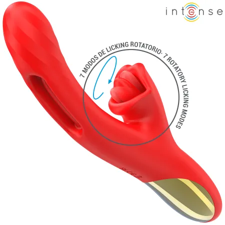 INTENSE - JESSICA MULTIFUNCTION VIBRATOR CLITORIS STIMULATION 24.8 CM RED