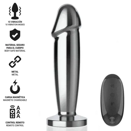 INTENSE - ANAL PLUG 10 VIBRATIONS METAL DILDO WITH REMOTE CONTROL S