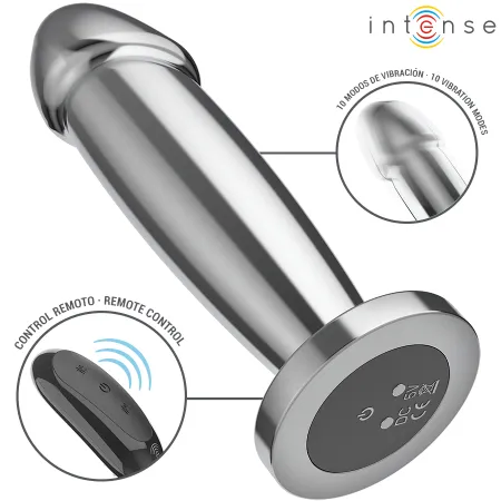INTENSE - ANAL PLUG 10 VIBRATIONS METAL DILDO WITH REMOTE CONTROL M