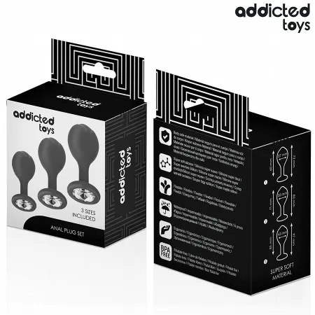ADDICTED TOYS - SET OF 3 ANAL PLUG SILICONE WITH JEWEL