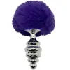 ALIVE - ANAL PLEASURE PLUG SPIRAL METAL FLUFFY DARK VIOLET SIZE L