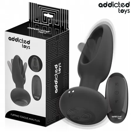 ADDICTED TOYS - ANAL PLUG WITH VIBRATING TONGUE AND REMOTE CONTROL