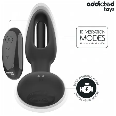 ADDICTED TOYS - ANAL PLUG WITH VIBRATING TONGUE AND REMOTE CONTROL