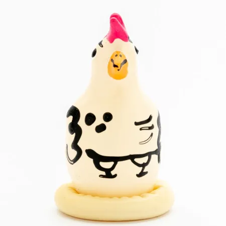 CONDOMERIE - HANDPAINTED NOVELTY CONDOMS COCKY ROOSTER