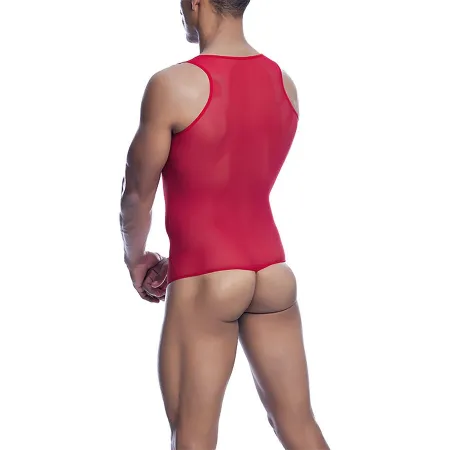 MOB - RED TRANSPARENT BODYSHEER SIZE S/M