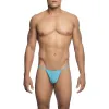 MOB - TRANSPARENT T-SHAPED THONG AQUA SIZE L/XL