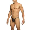 MOB - TRANSPARENT T-SHAPED THONG BLACK SIZE S/M
