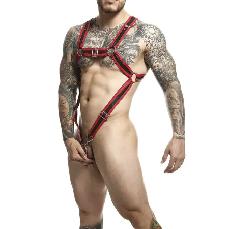 MOB - DNGEON RED CROSSED PENIS HARNESS ONE SIZE