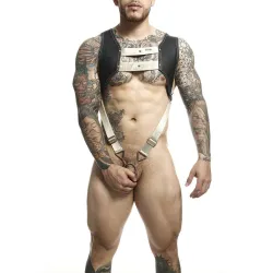 MOB - DNGEON HARNESS WITH GOLDEN PENIS RING ONE SIZE