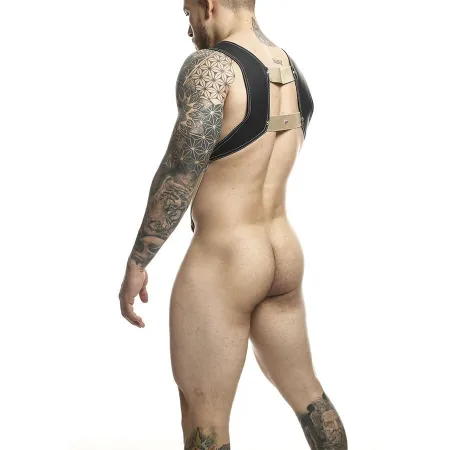 MOB - DNGEON HARNESS WITH GOLDEN PENIS RING ONE SIZE