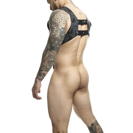 MOB - DNGEON HARNESS WITH SILVER PENIS RING ONE SIZE