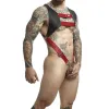 MOB - DNGEON HARNESS WITH RED PENIS RING ONE SIZE
