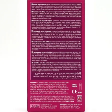 SKINS - DOTS & RIBS PREMIUM CONDOMS PACK 16