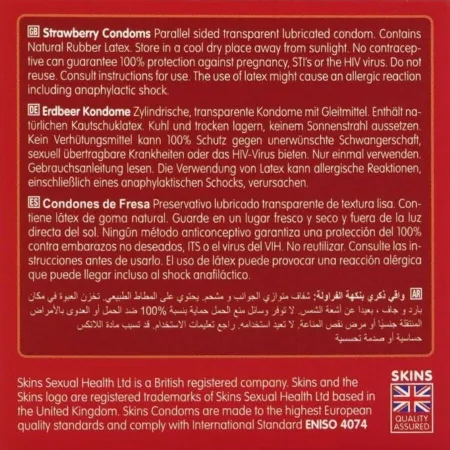 SKINS - STRAWBERRY PREMIUM CONDOMS PACK 4