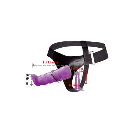 BAILE - LILAC FEMALE ANAL AND VAGINAL HARNESS GPOINT 17 CM